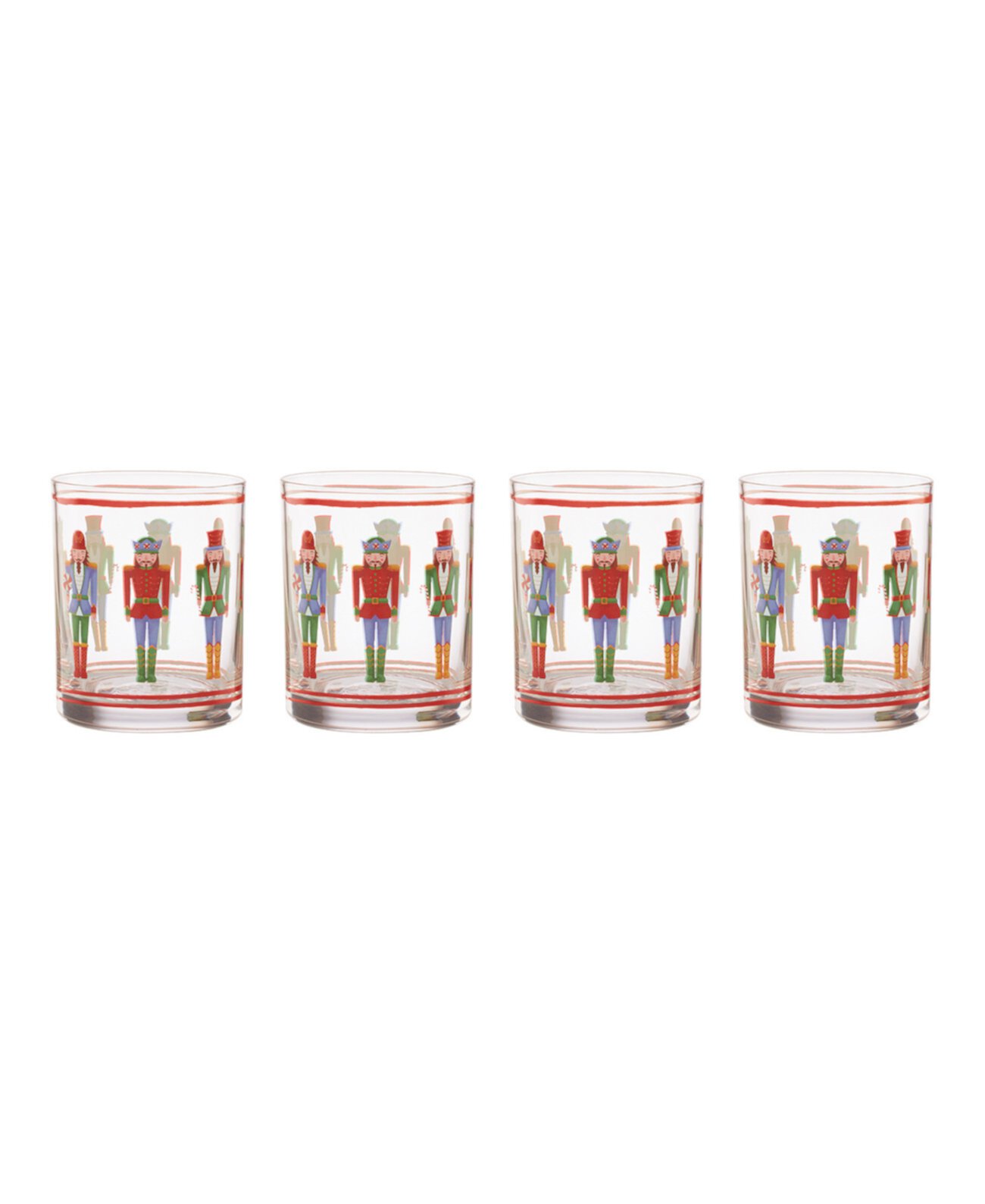 Nutcracker Assorted Double Old-Fashioned Glasses, Set of 4 Lenox