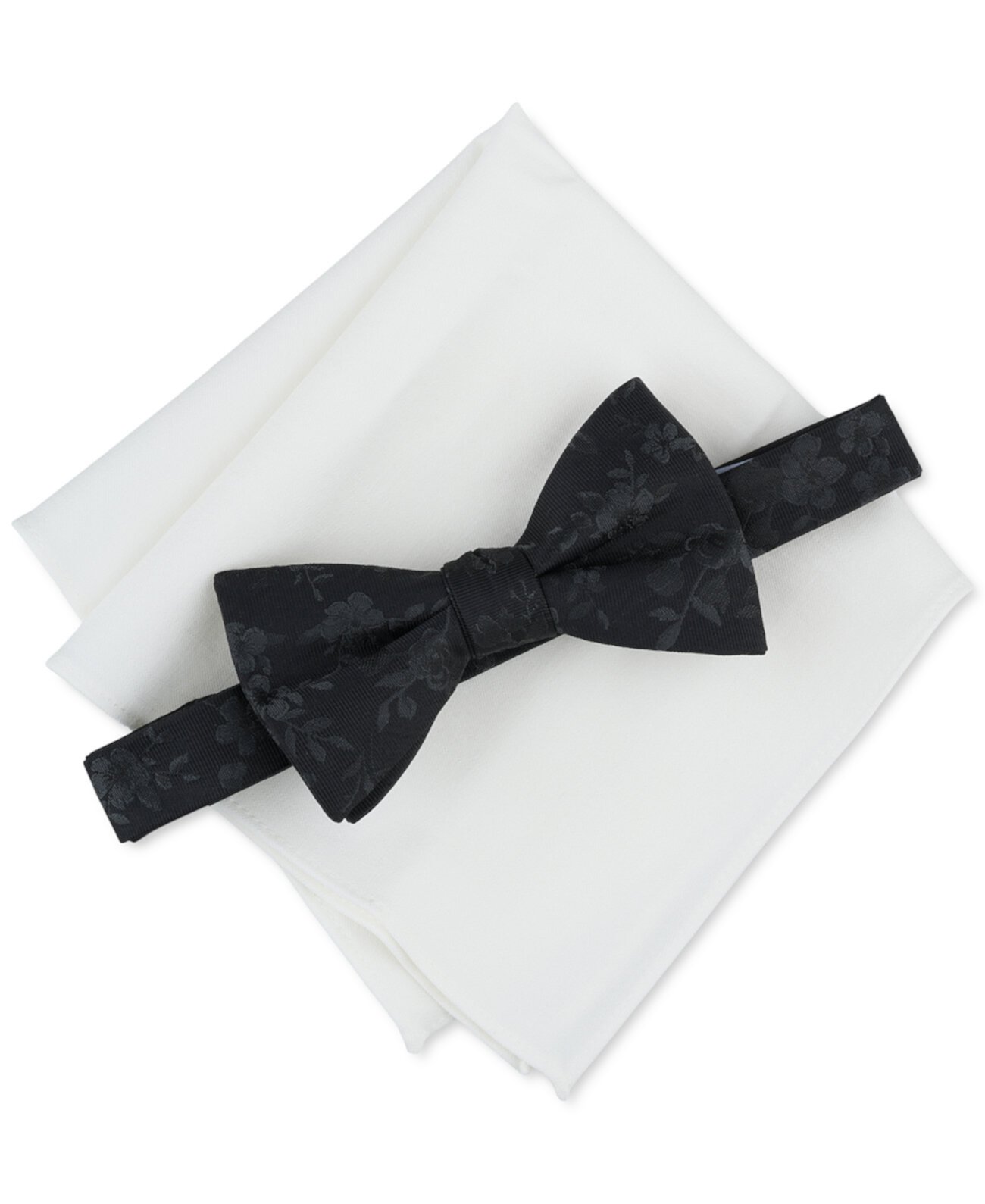 Men's Alton Floral Bow Tie & Solid Pocket Square Set, Created for Macy's Bar III