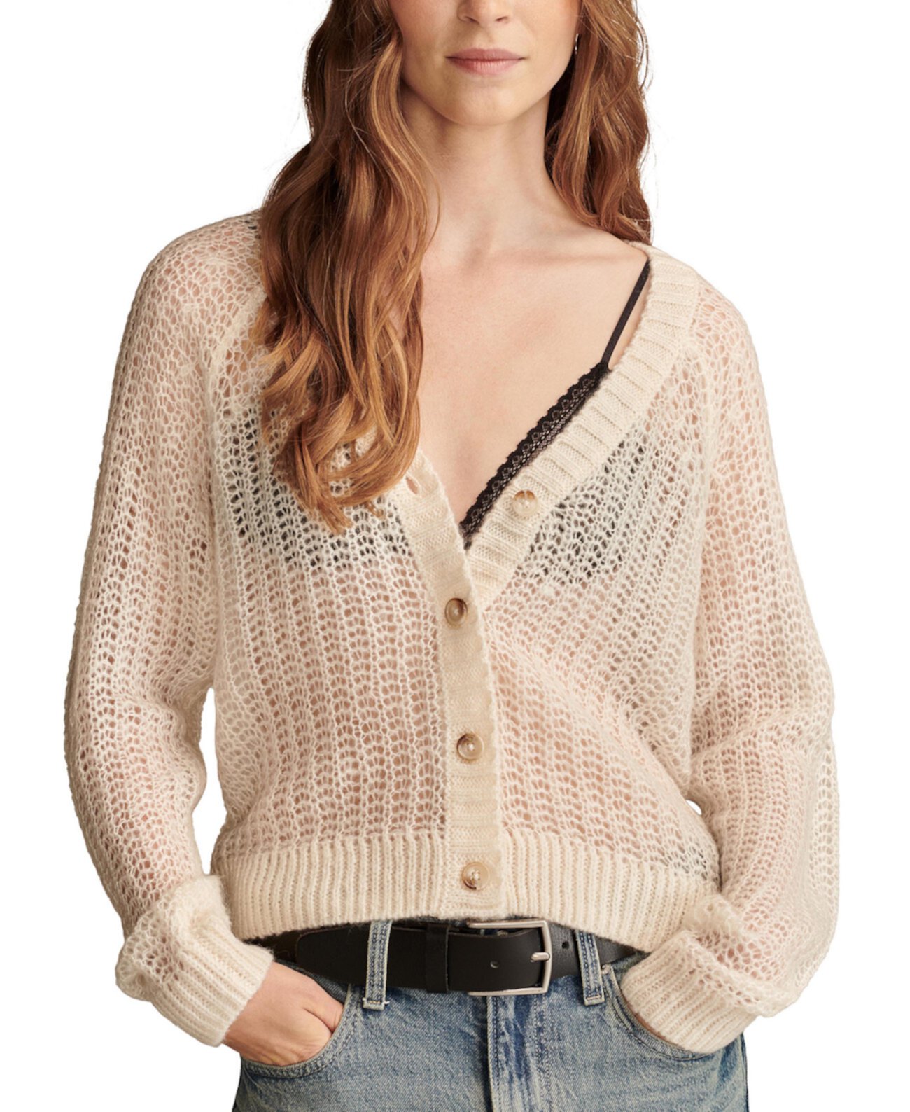 Женский Свитер Lucky Brand Open Knit Button-Front Lucky Brand