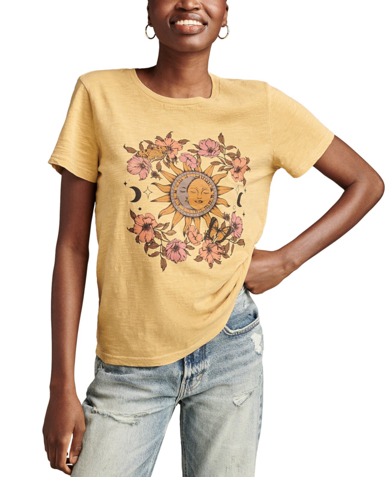 Женская Футболка Lucky Brand Sun & Moon Floral Lucky Brand