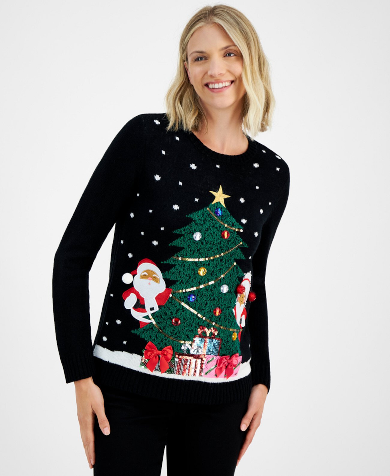 Women's Mr. and Mrs. Claus Crewneck Sweater, Created for Macy's Holiday Lane