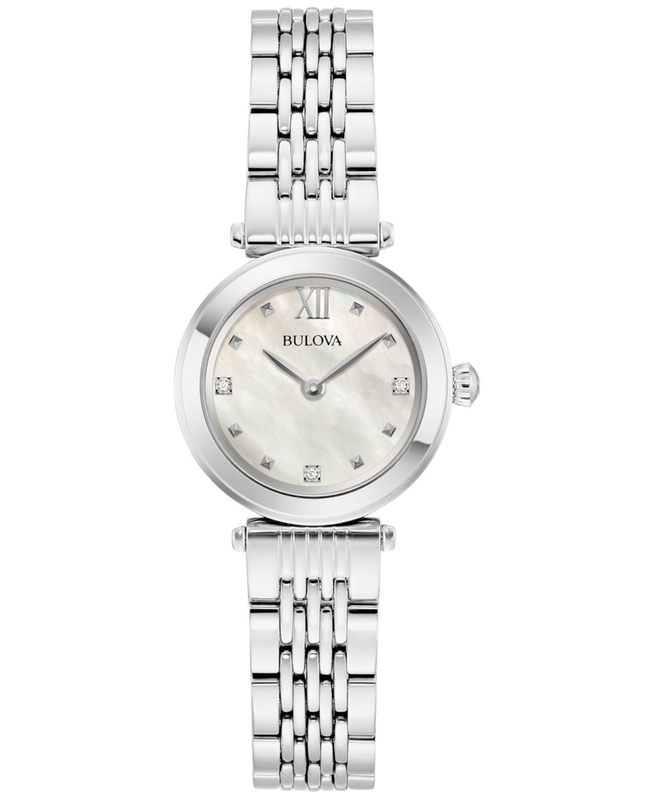 Women's Diamond Accent Stainless Steel Bracelet Watch 25mm Bulova