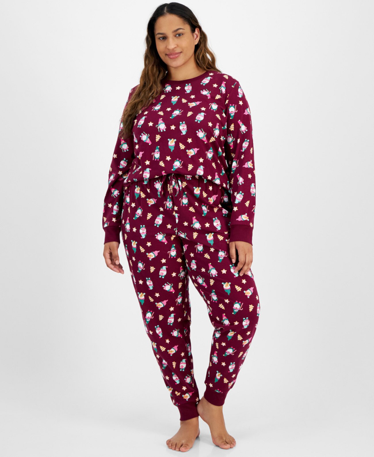 Family Pajamas Plus Size 2-Pc. Cotton Gnomes Family Holiday Pajamas, Created for Macy's Holiday Lane