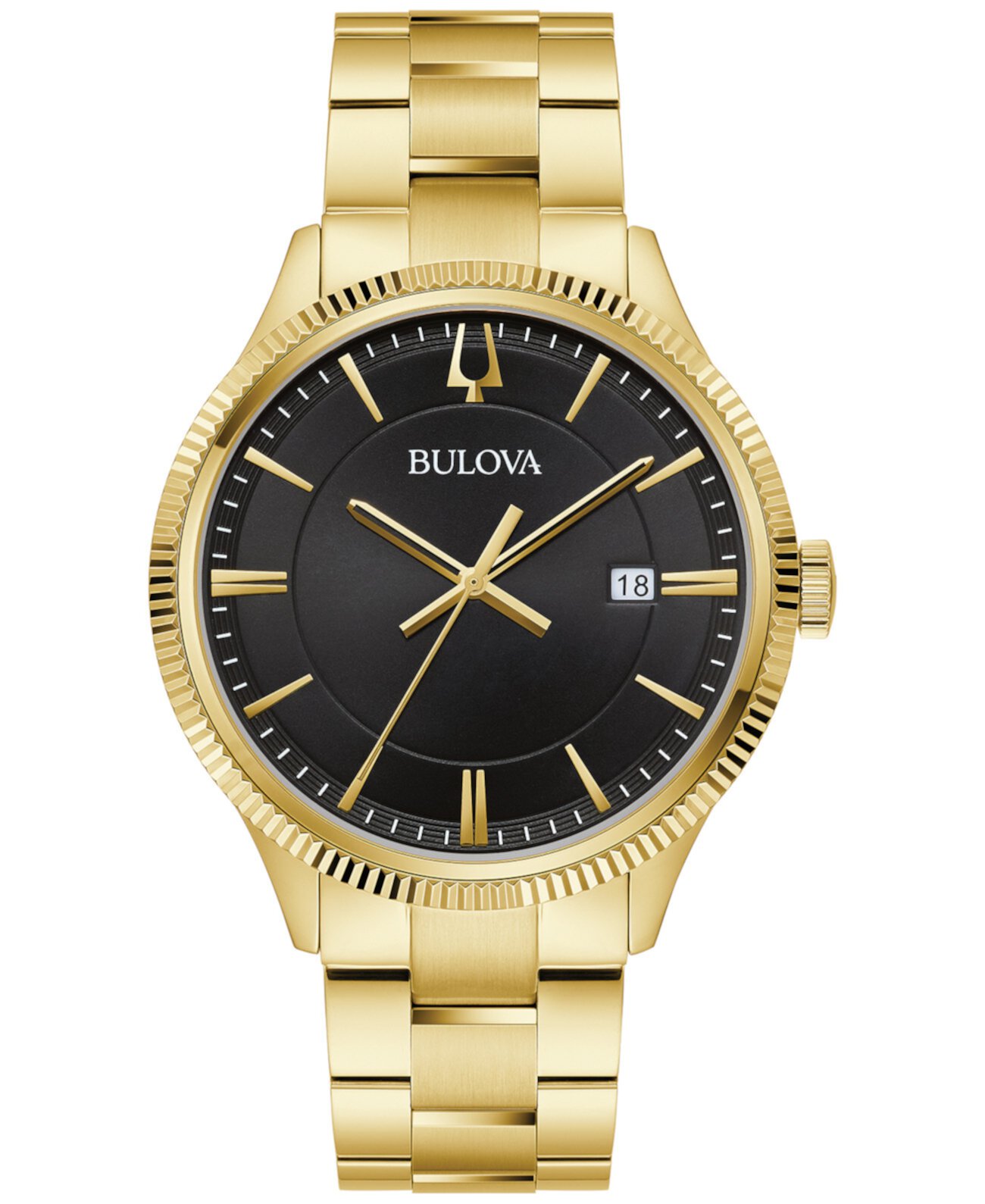 Men's Gold-Tone Stainless Steel Bracelet Watch 42mm Bulova