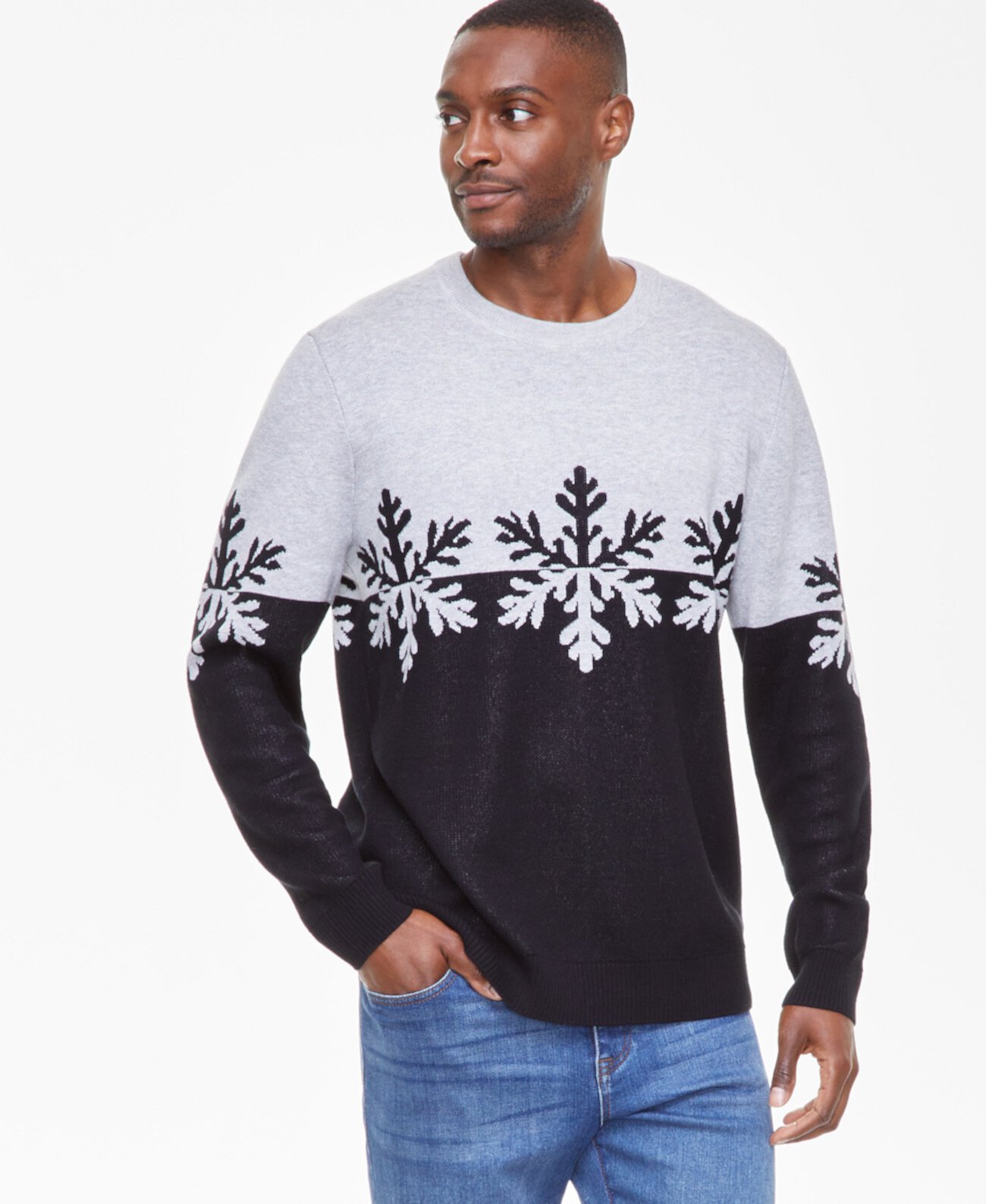 Men's Snowflake Crewneck Sweater, Created for Macy's Holiday Lane