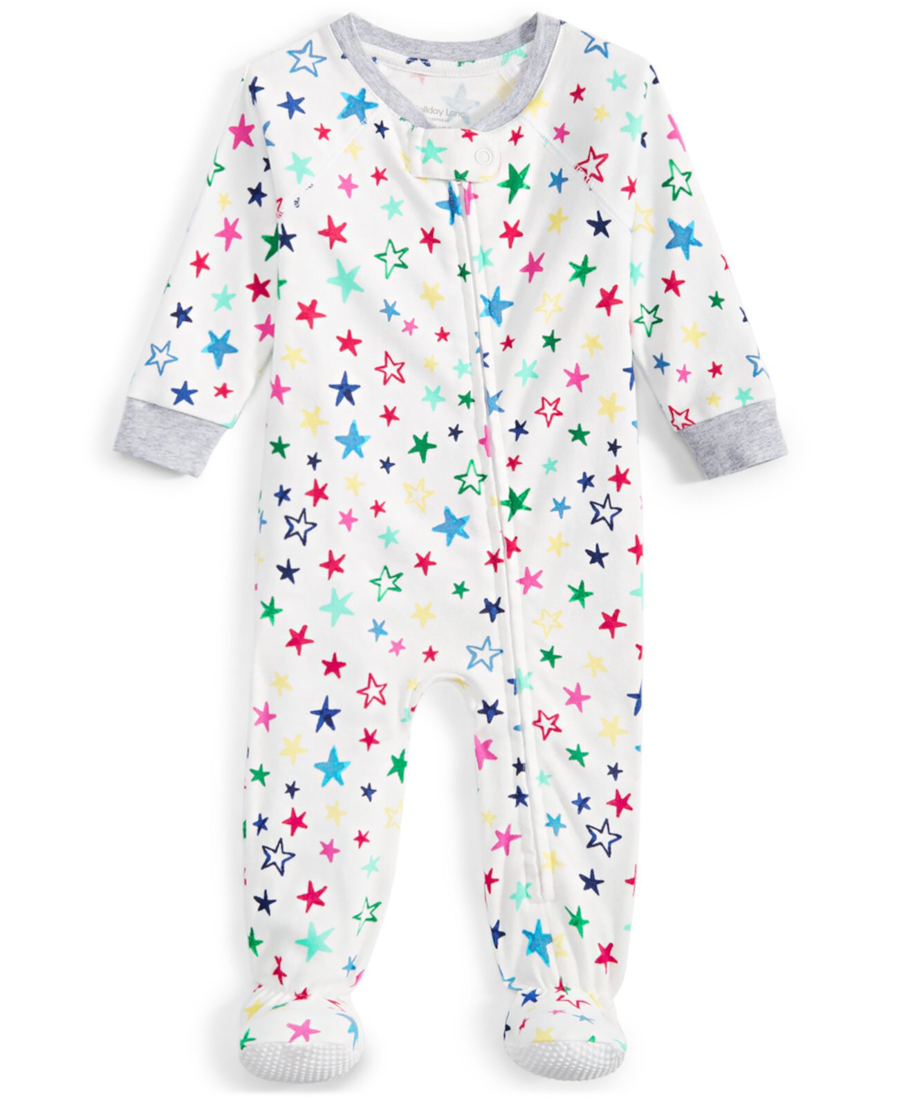 Baby 1-Piece Star Toss Cotton Snug-Fit Footed Family Holiday Pajamas, Created for Macy's Holiday Lane