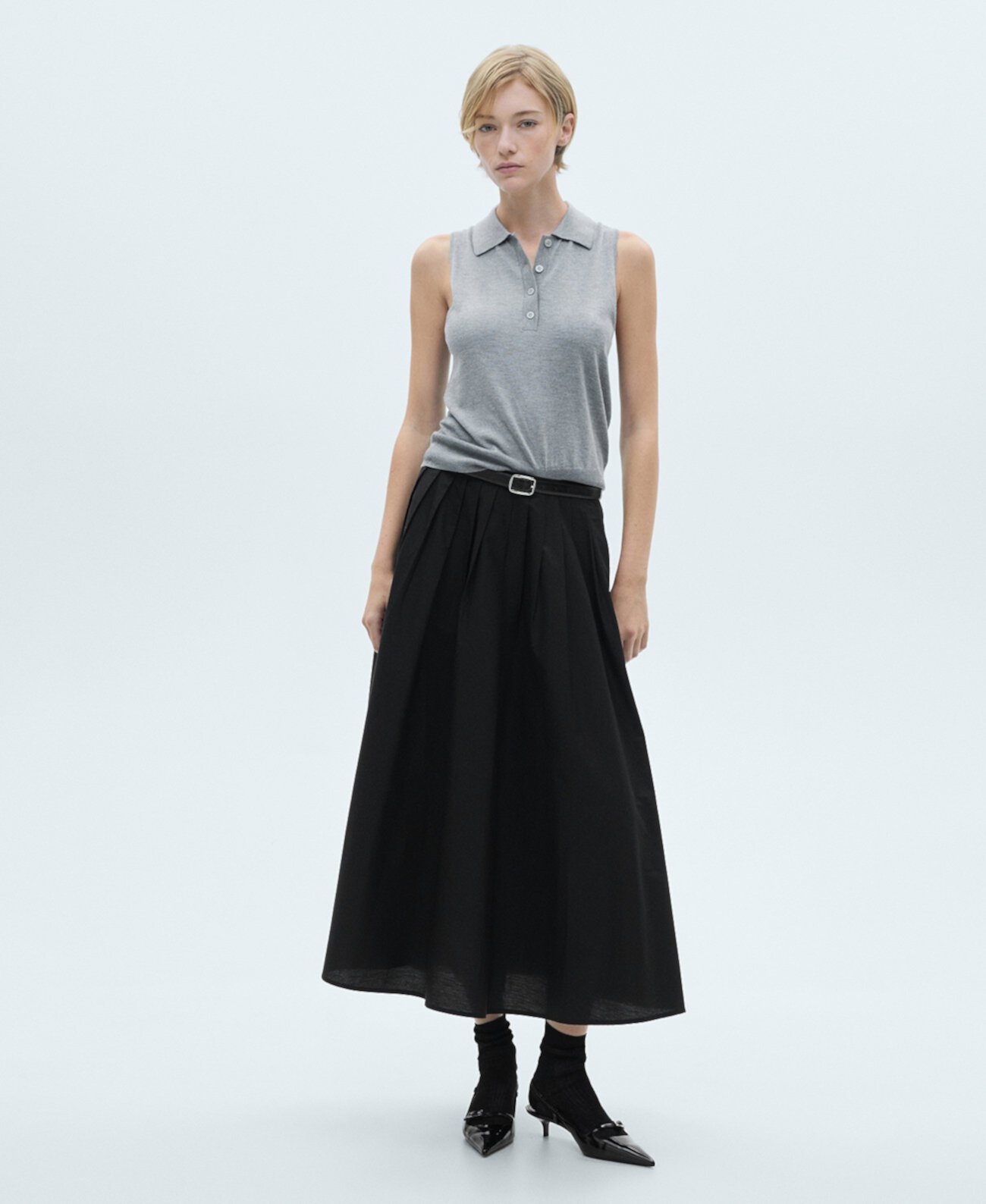 Women's Pleated Midi Skirt MANGO