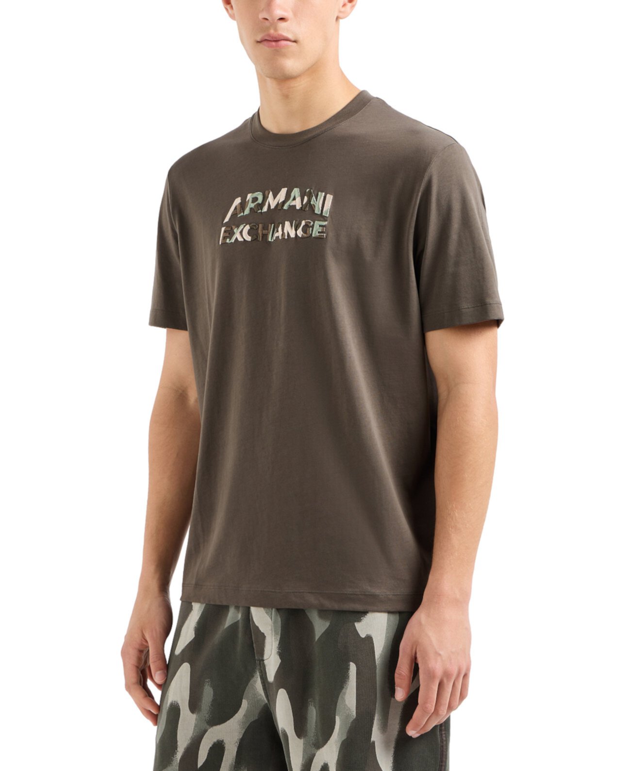 Мужская Футболка Armani Camo Logo Armani