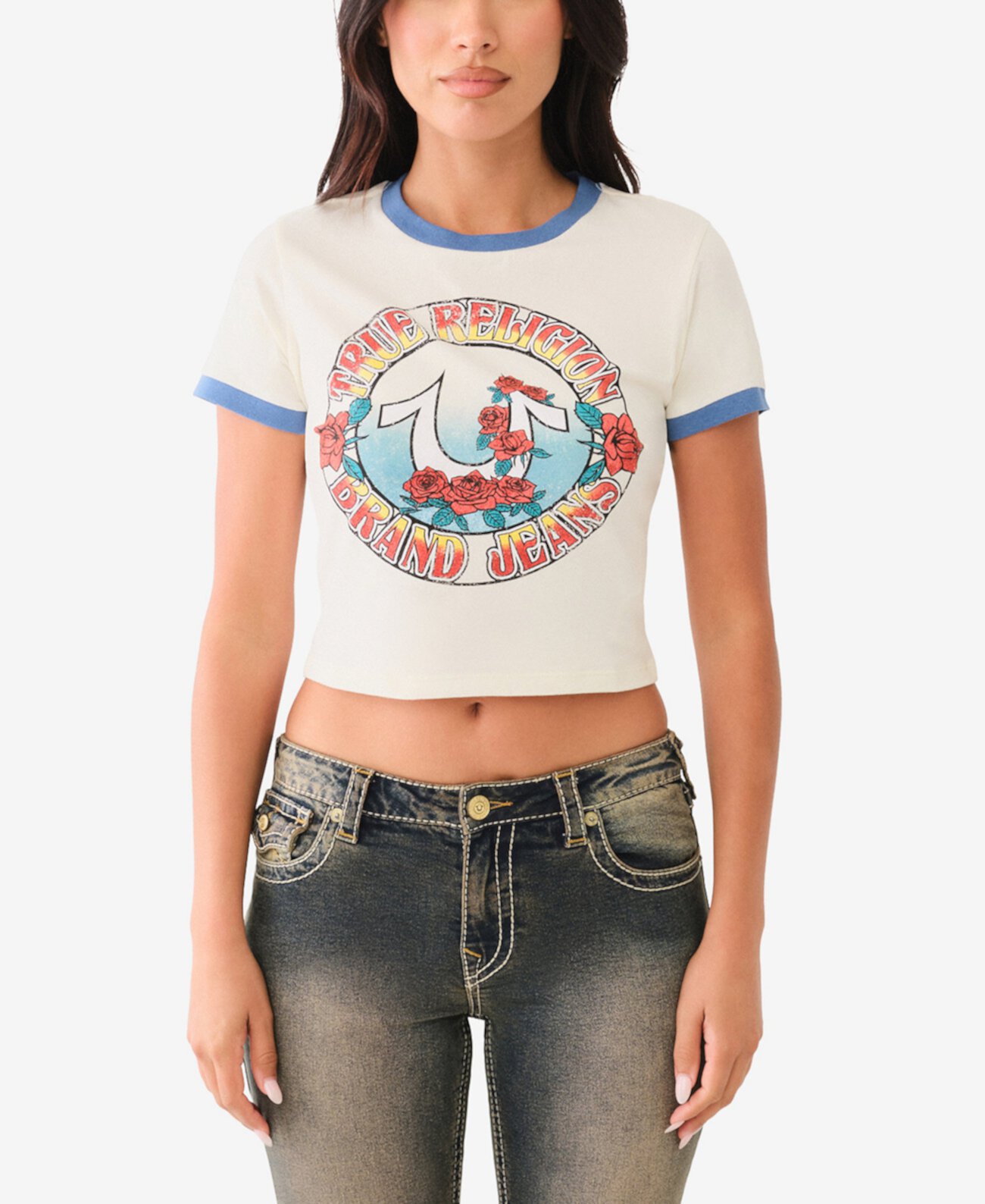 Женская Футболка True Religion Retro Rose Baby Tee True Religion