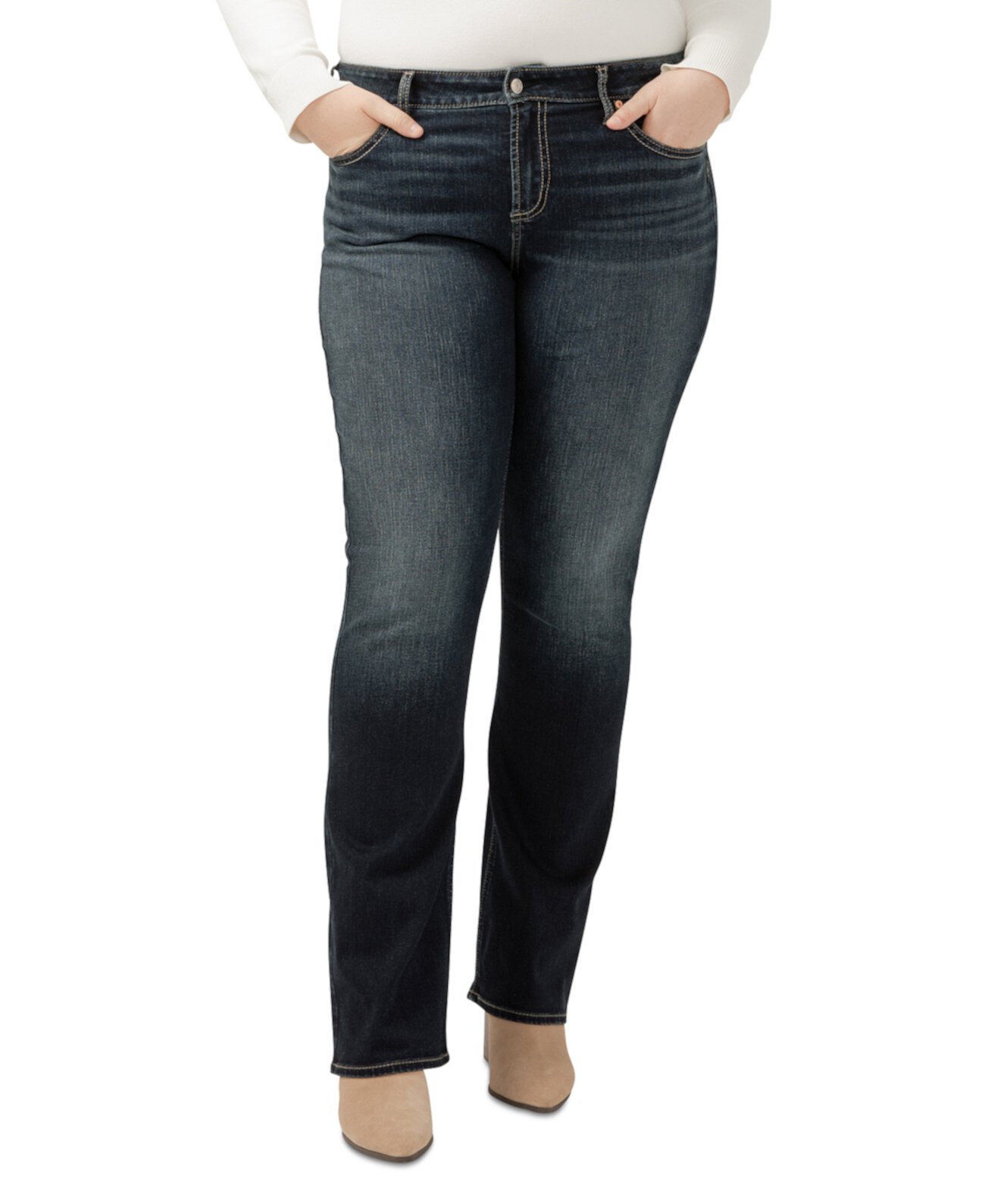 Женские Прямые джинсы Silver Jeans Co. Elyse Mid-Rise Comfort-Fit Silver Jeans Co.