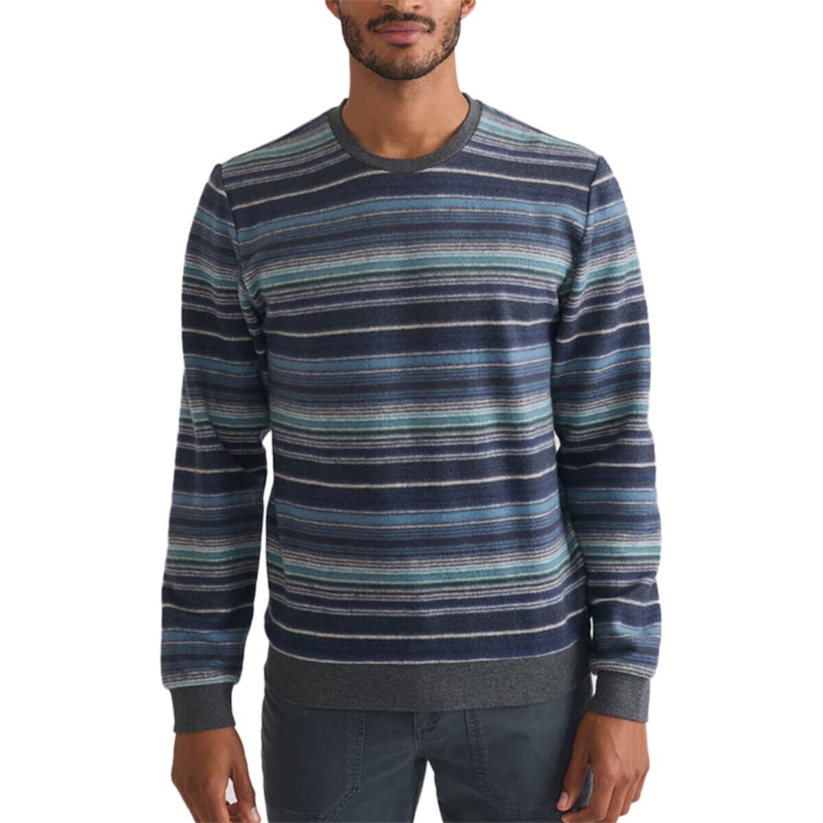 Мужская Толстовка Marine Layer Signature Fleece Out Stripe Crewneck Marine Layer