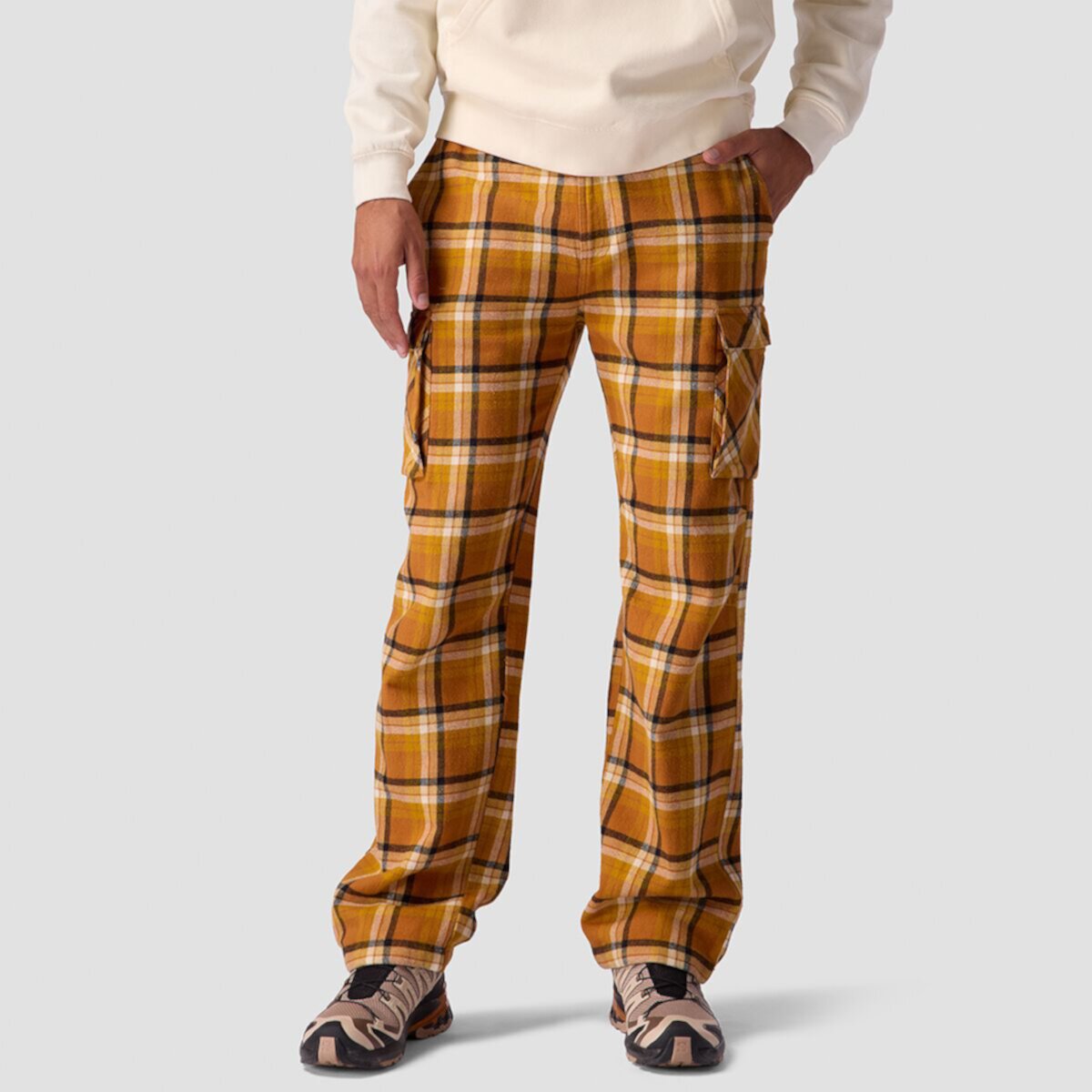 Стильные брюки в клетку: Utility Flannel Pant от Stoic с интегрированным ремнем Stoic