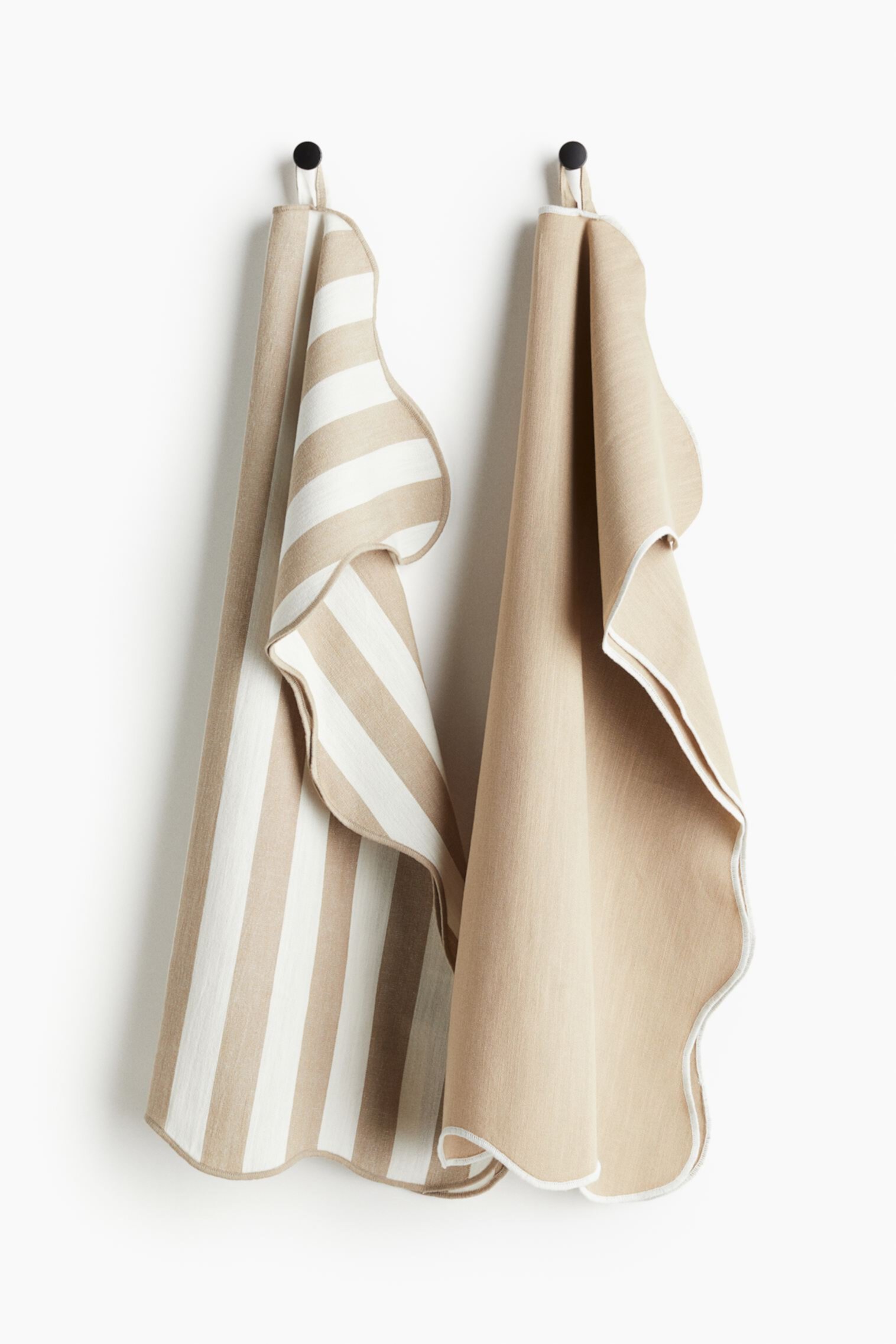 2-pack Scalloped-edge Tea Towels H&M