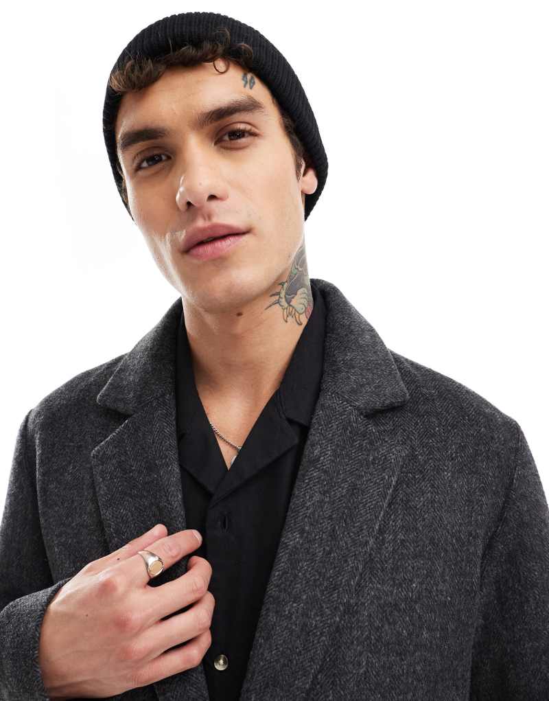 ASOS DESIGN fisherman ribbed beanie in black ASOS DESIGN