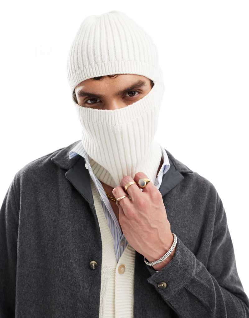 ASOS DESIGN balaclava in cream ASOS DESIGN