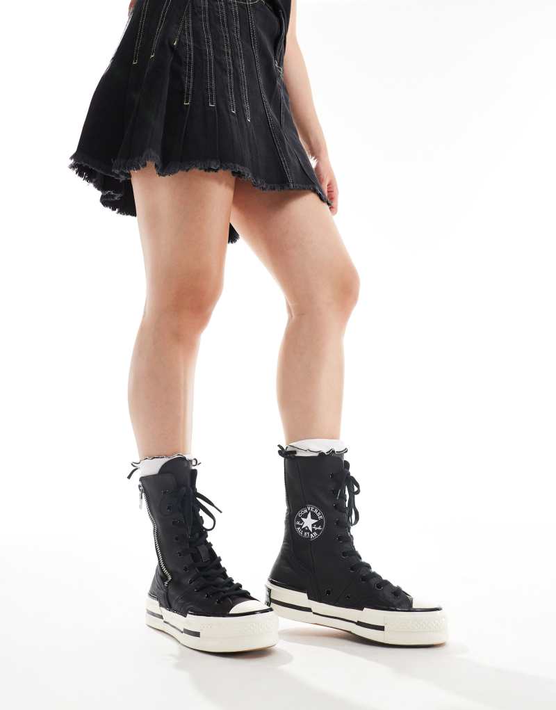 Converse Chuck 70 Plus X Hi boots in black leather Converse