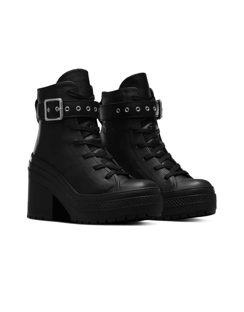 Converse Chuck De Luxe heeled sneakers in black Converse