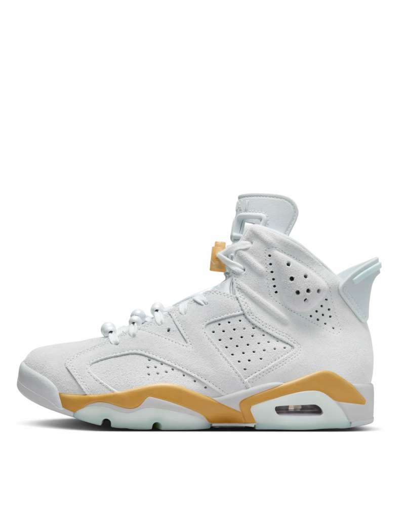 Женские Повседневные кроссовки Jordan Air Jordan 6 светло-серые с золотом Jordan