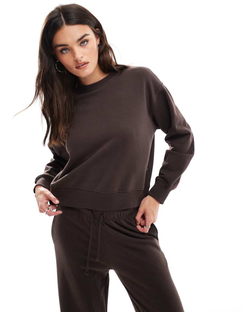 Stradivarius round neck sweater in chocolate - part of a set Stradivarius