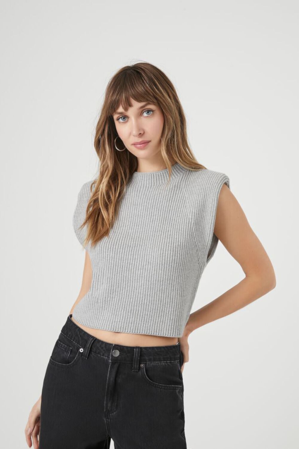 Женский Вязаный Жилет FOREVER21 Padded Sweater Vest FOREVER21