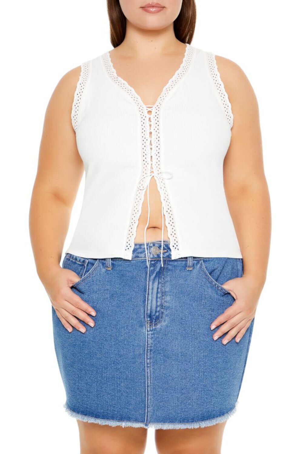 Plus Size Crochet-Lace Tank Top FOREVER21