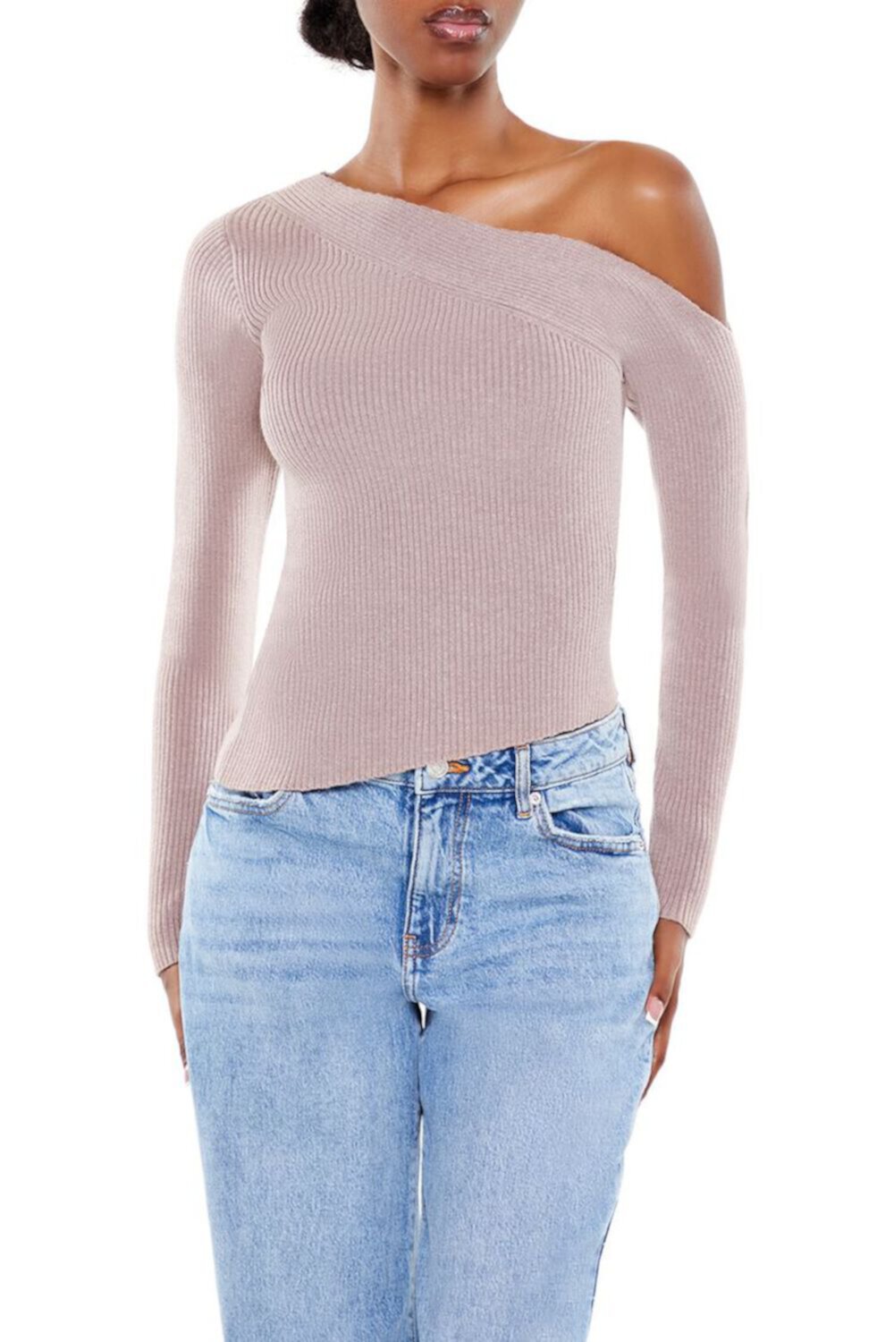 Ribbed Asymmetrical Sweater FOREVER21