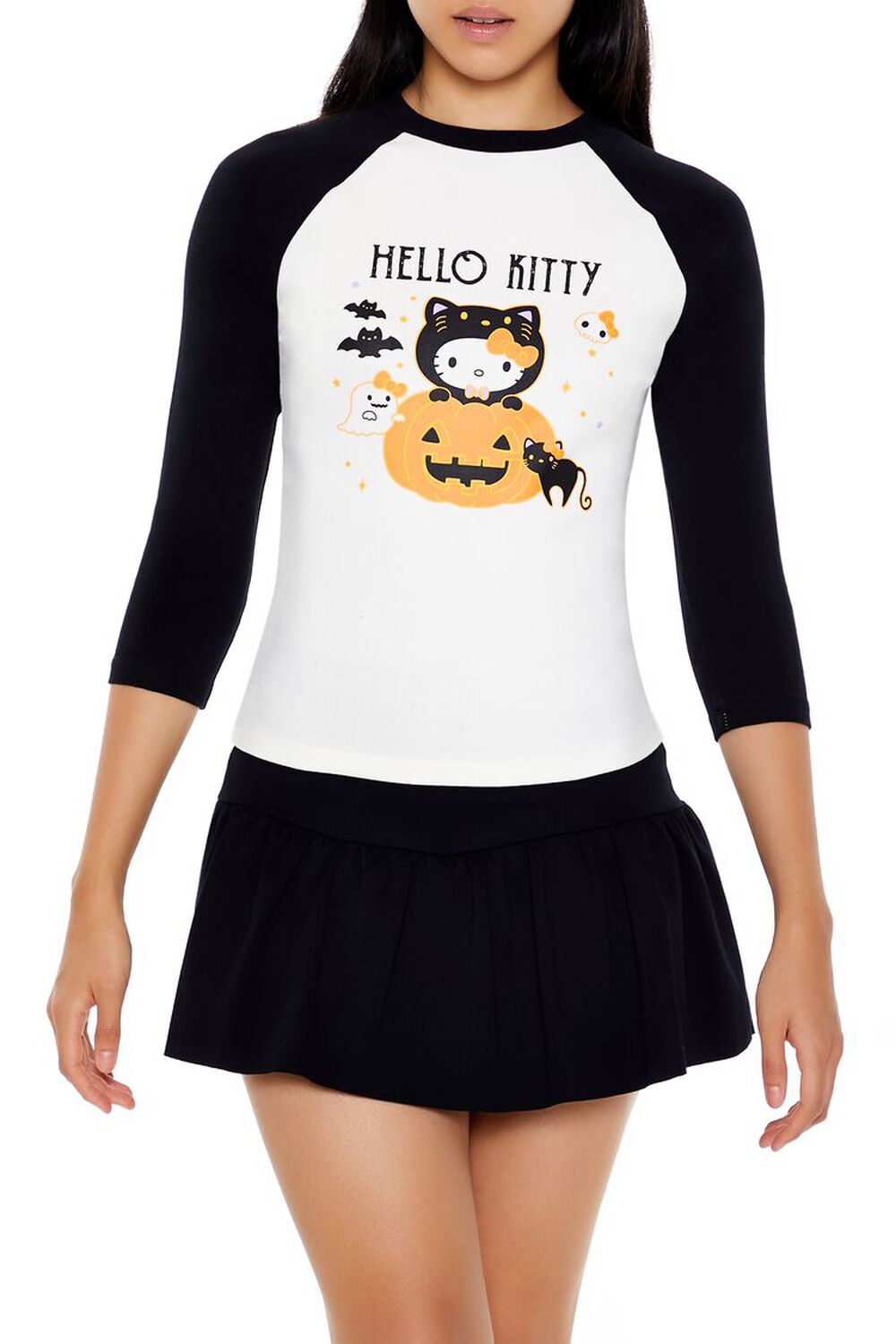 Halloween Hello Kitty Raglan Tee FOREVER21