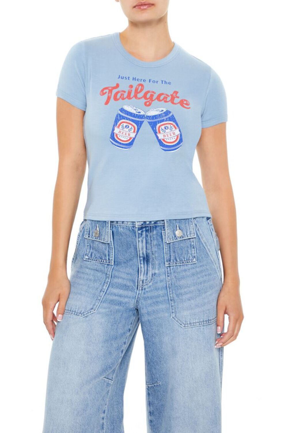 Just Here For The Tailgate Baby Tee FOREVER21