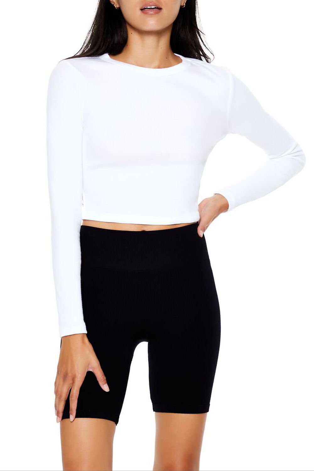 Cotton-Blend Crop Top FOREVER21