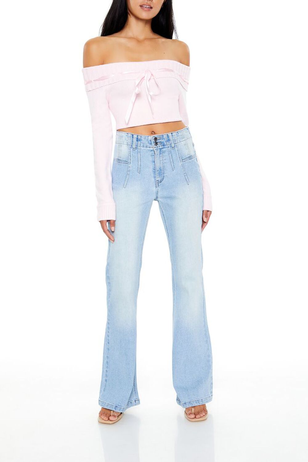 Женские Джинсы bootcut FOREVER21 Stone Wash High-Rise Flare FOREVER21