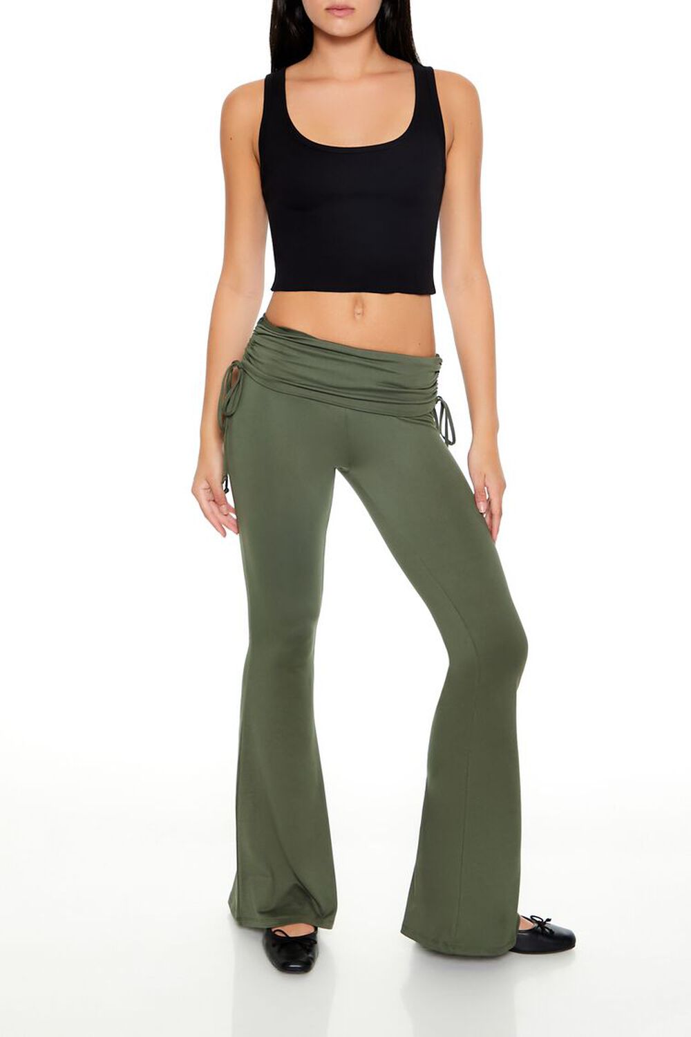 Foldover Flare Pants FOREVER21