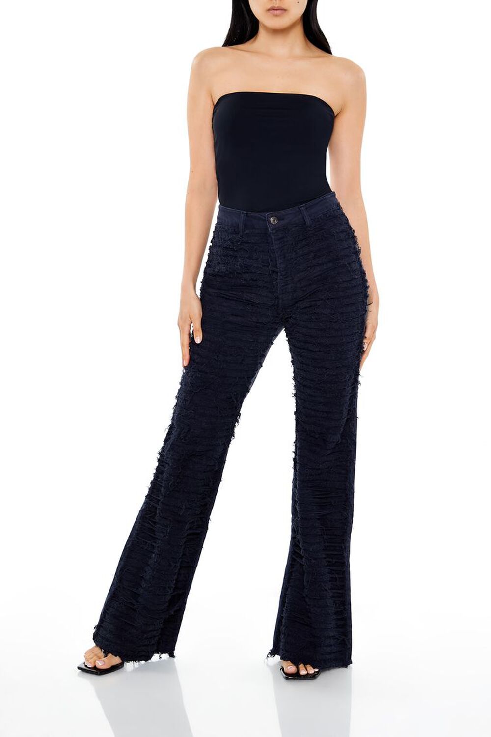 Женские Джинсы bootcut FOREVER21 Frayed High-Rise Flare FOREVER21