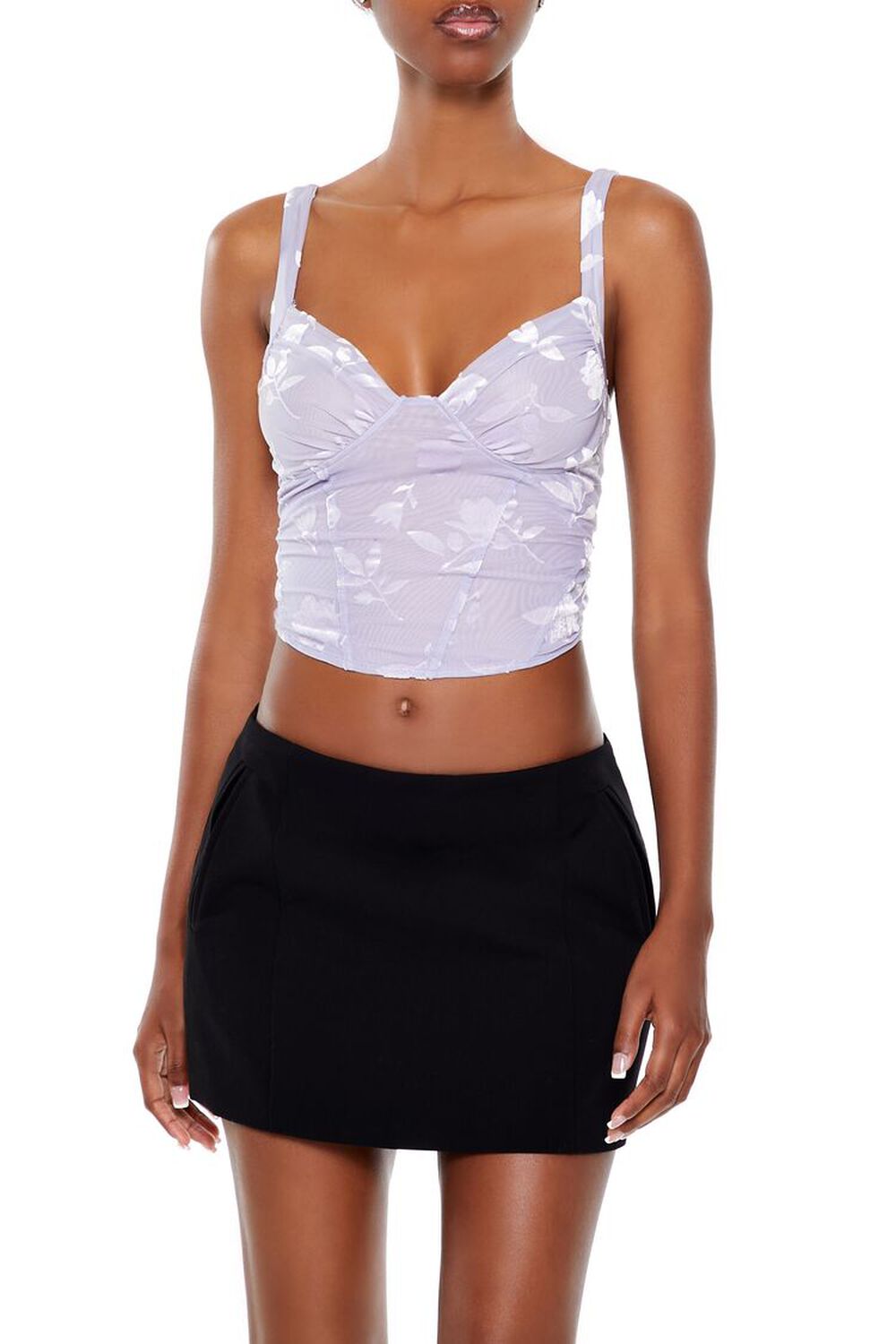 Floral Velvet Crop Top FOREVER21