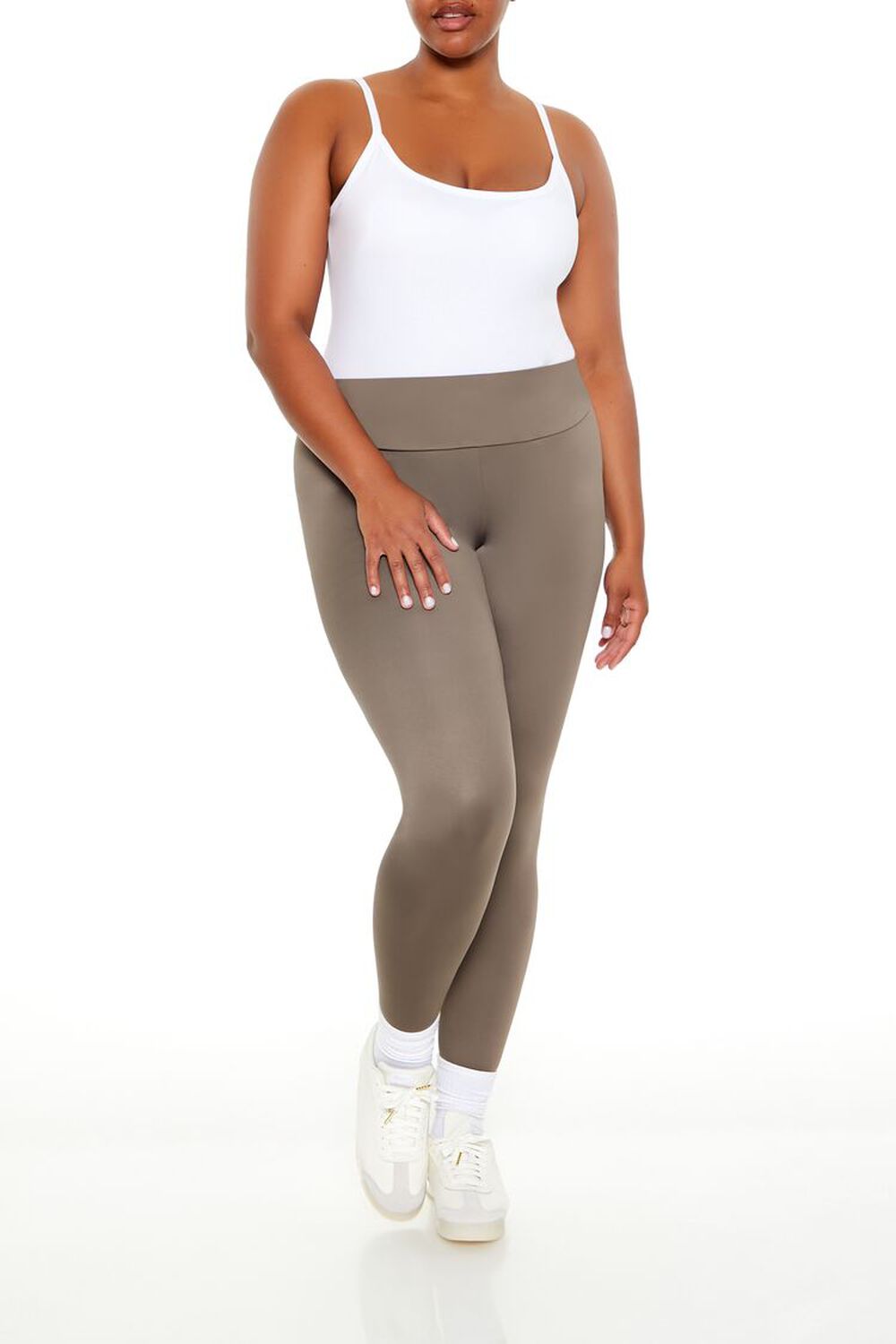 Plus Size Contour Sculpt Mid-Rise Leggings FOREVER21