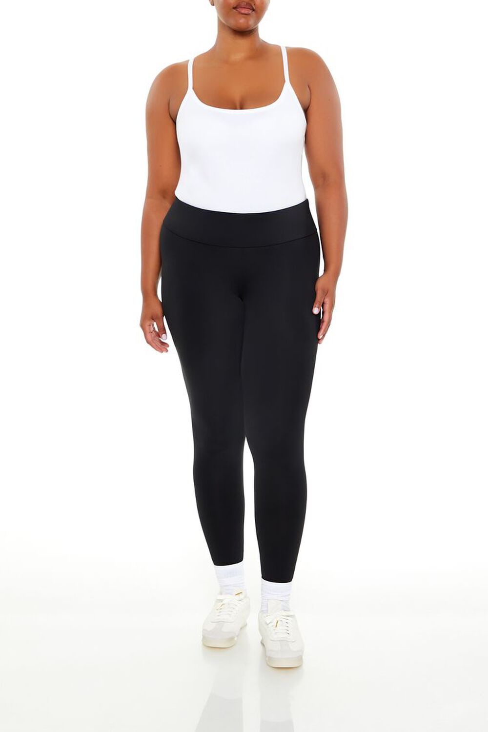 Plus Size Contour Sculpt Mid-Rise Leggings FOREVER21