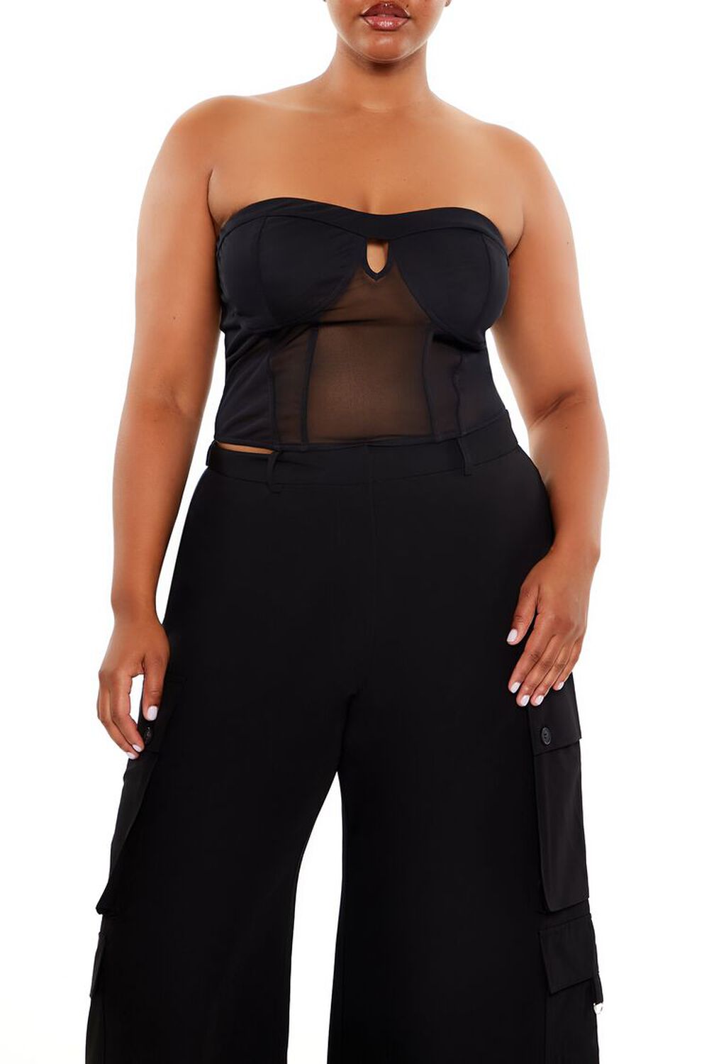 Plus Size Mesh Sweetheart Tube Top FOREVER21