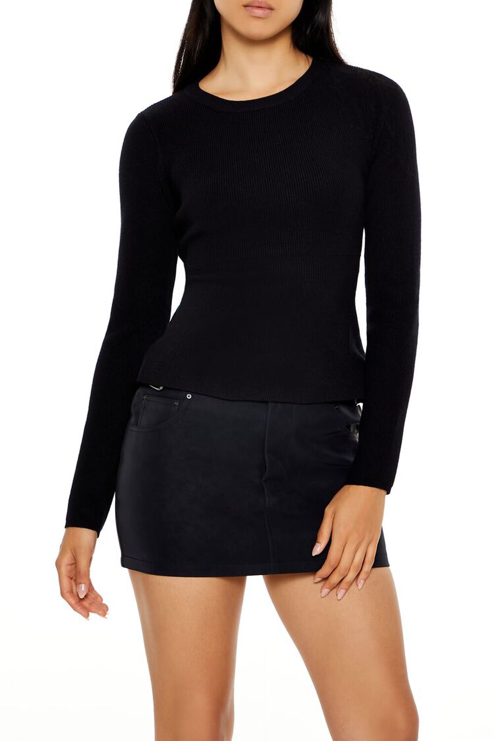 Fitted Crew Sweater FOREVER21