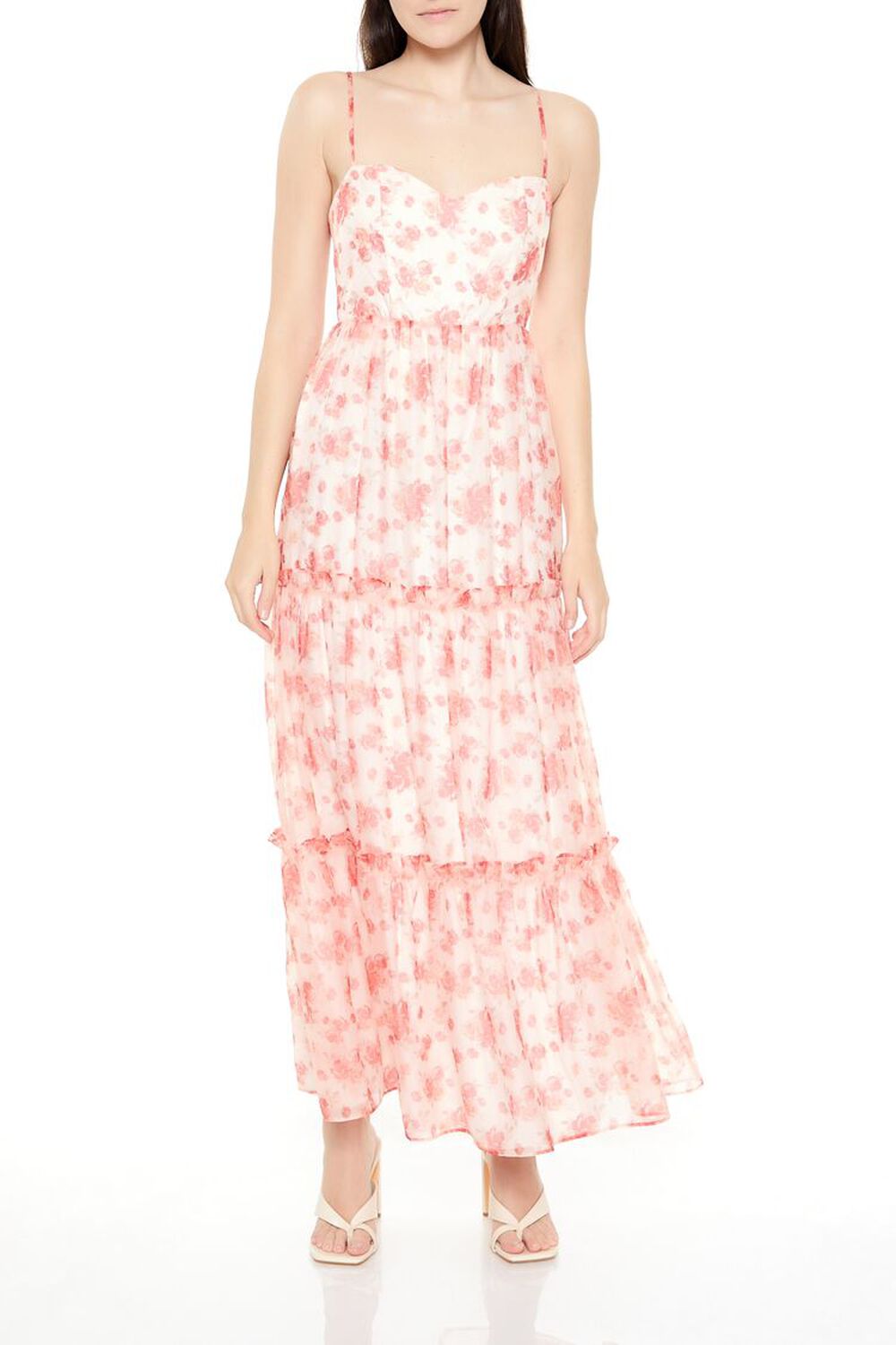 Tiered Organza Rose Maxi Dress FOREVER21