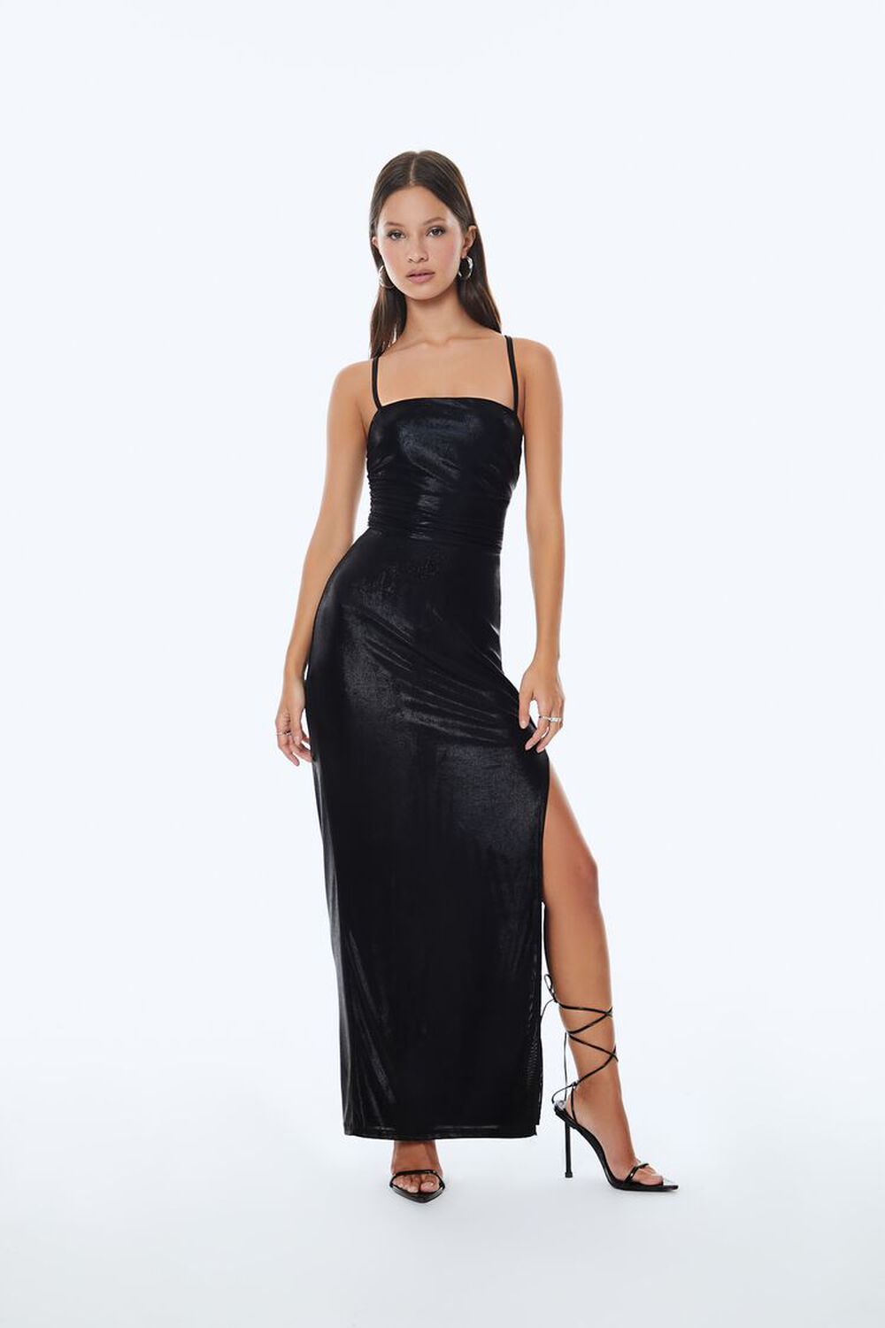 Glitter Knit Maxi Slit Dress FOREVER21