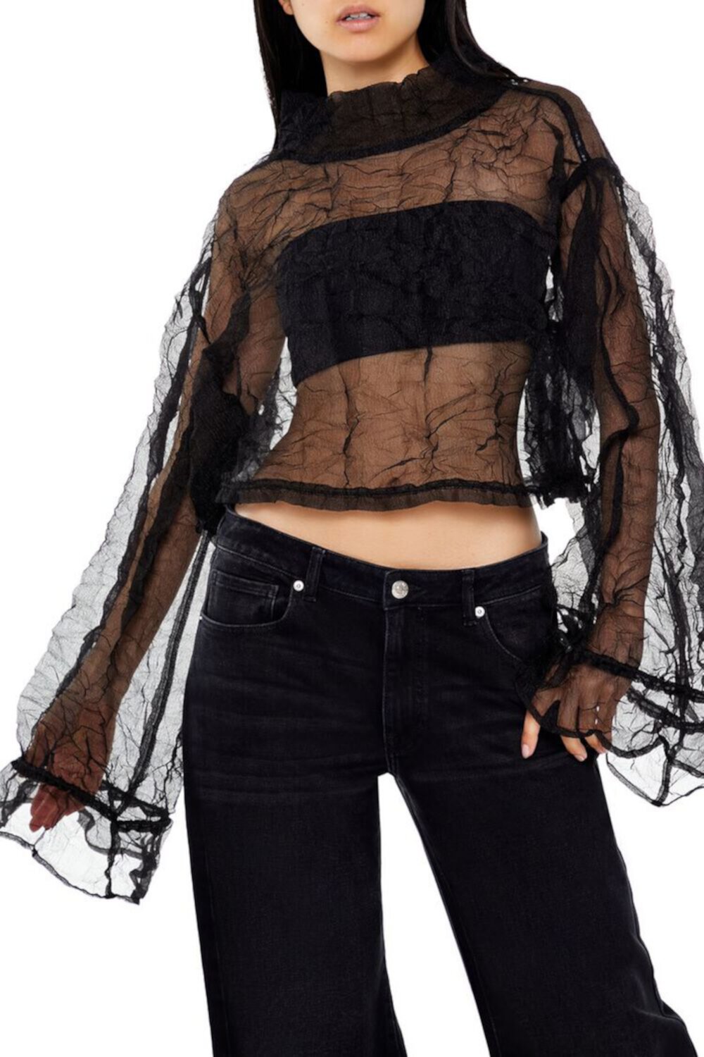 Sheer Organza Crop Top FOREVER21