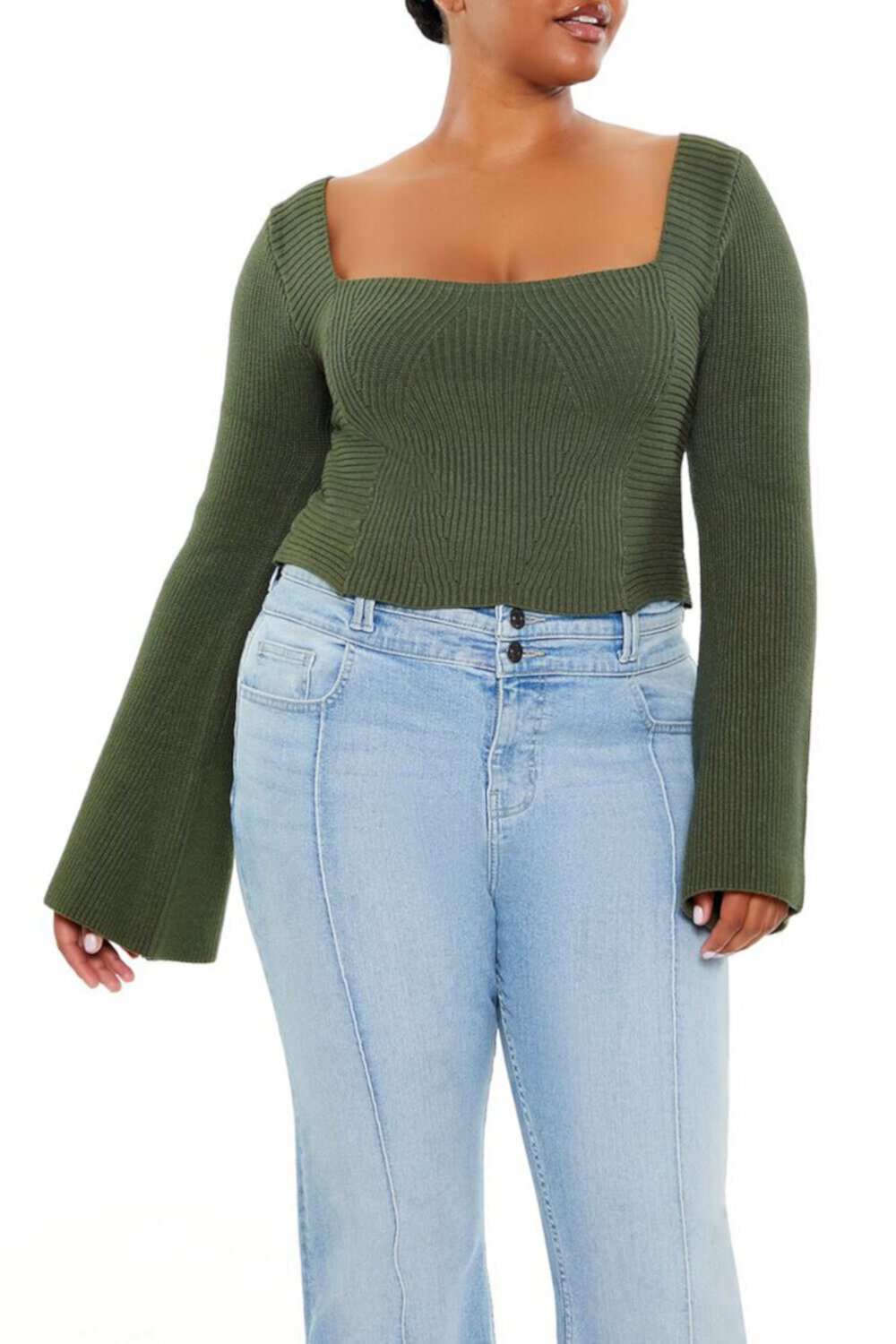 Plus Size Bell-Sleeve Sweater FOREVER21