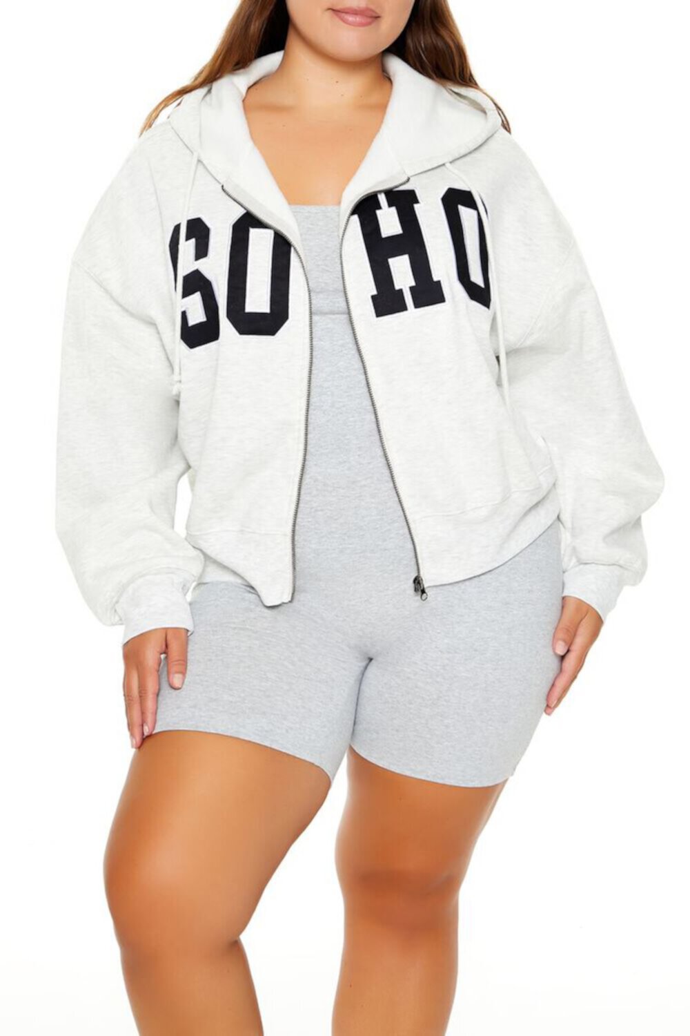 Plus Size Soho Zip-Up Hoodie FOREVER21