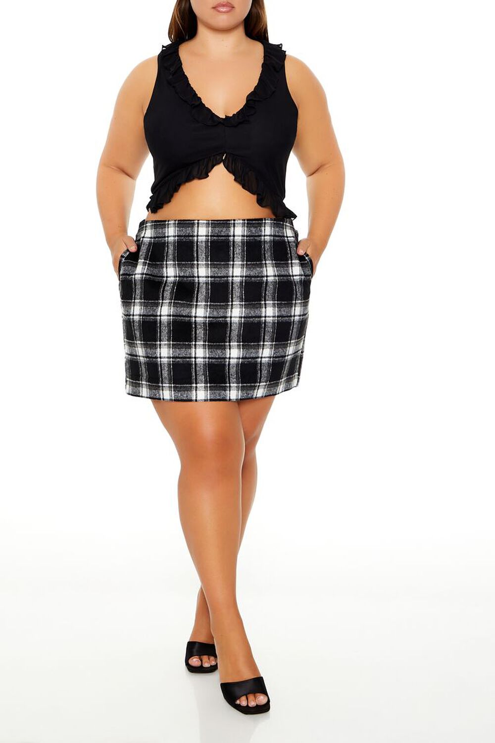 Plus Size Plaid Mini Skirt FOREVER21