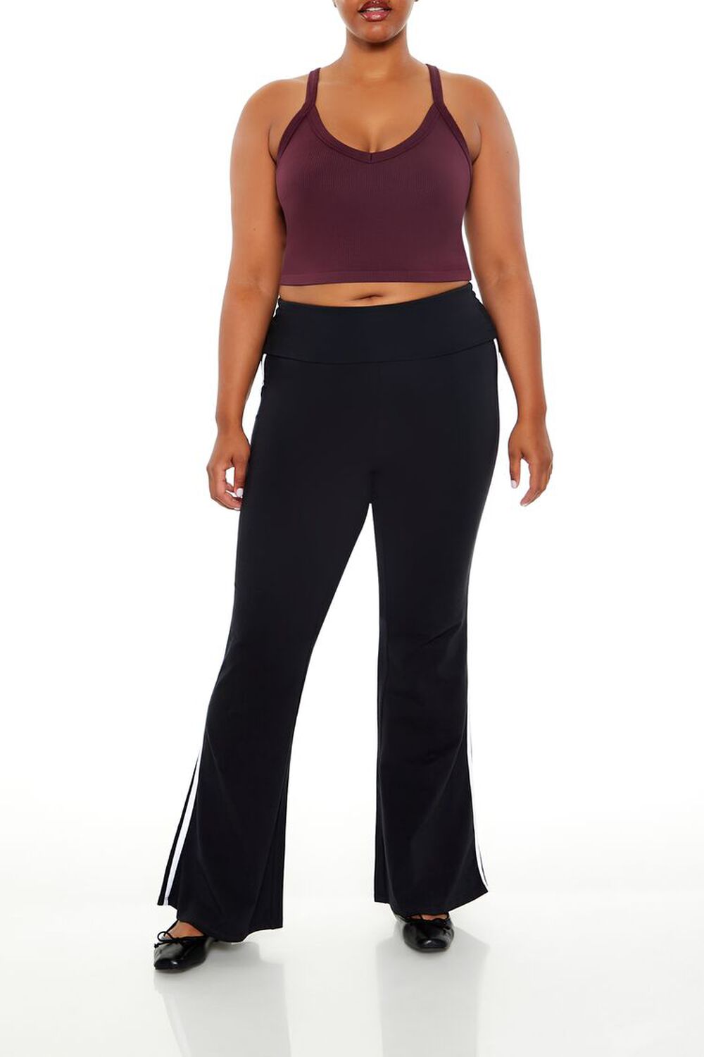 Plus Size Two-Tone Flare Leggings FOREVER21