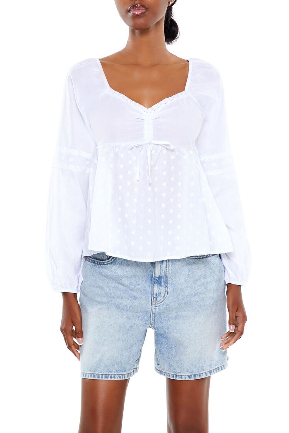 Sweetheart Crochet Lace-Trim Top FOREVER21