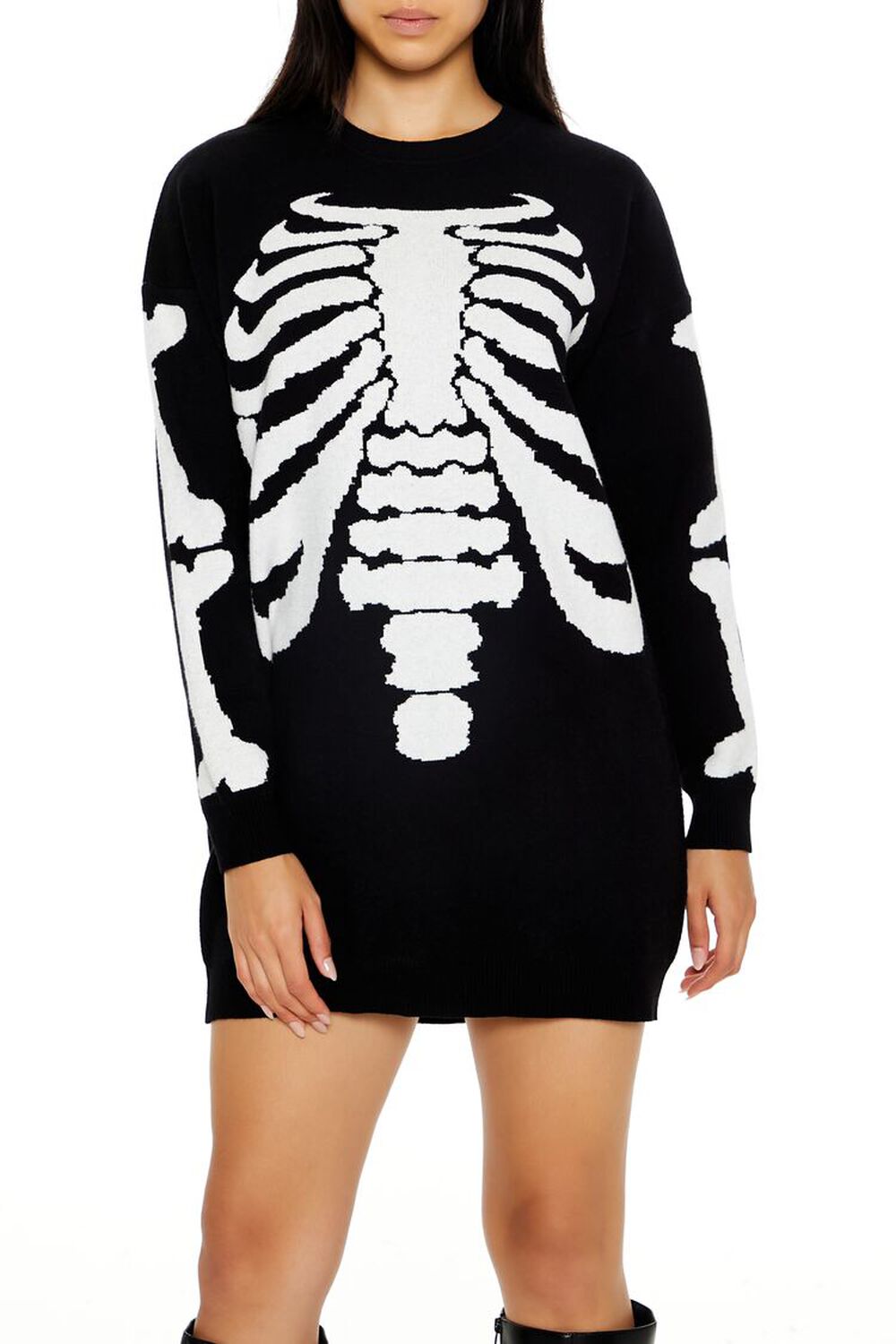 Skeleton Sweater Mini Dress FOREVER21