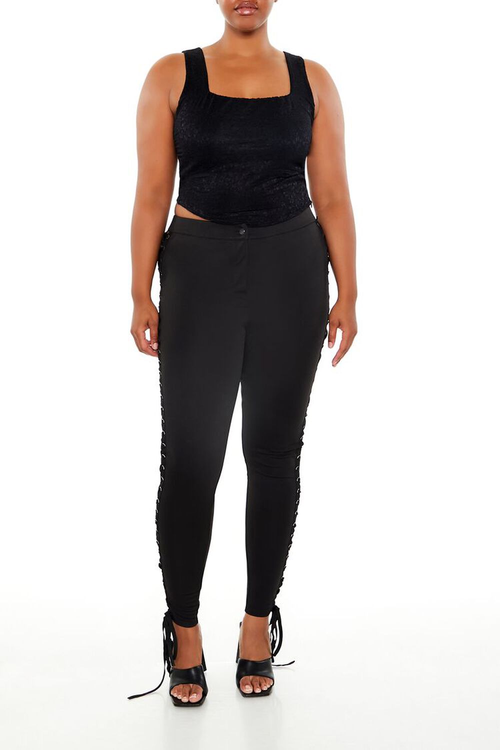 Plus Size Lace-Up Leggings FOREVER21