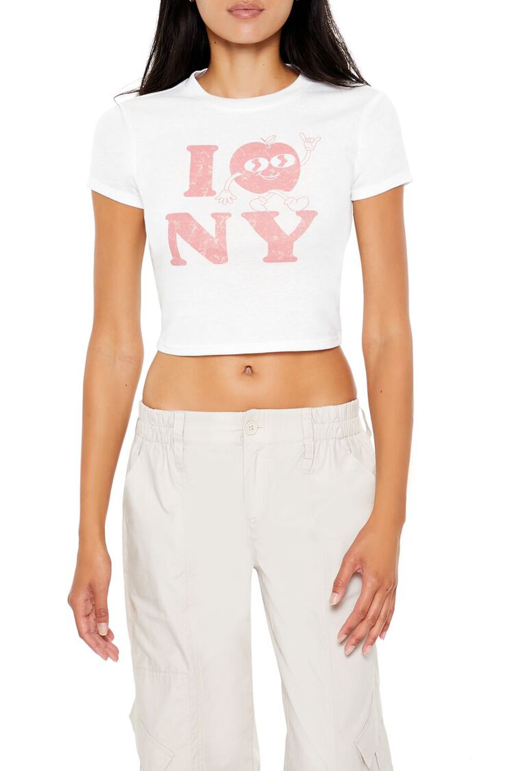 I Apple Ny Cropped Tee FOREVER21