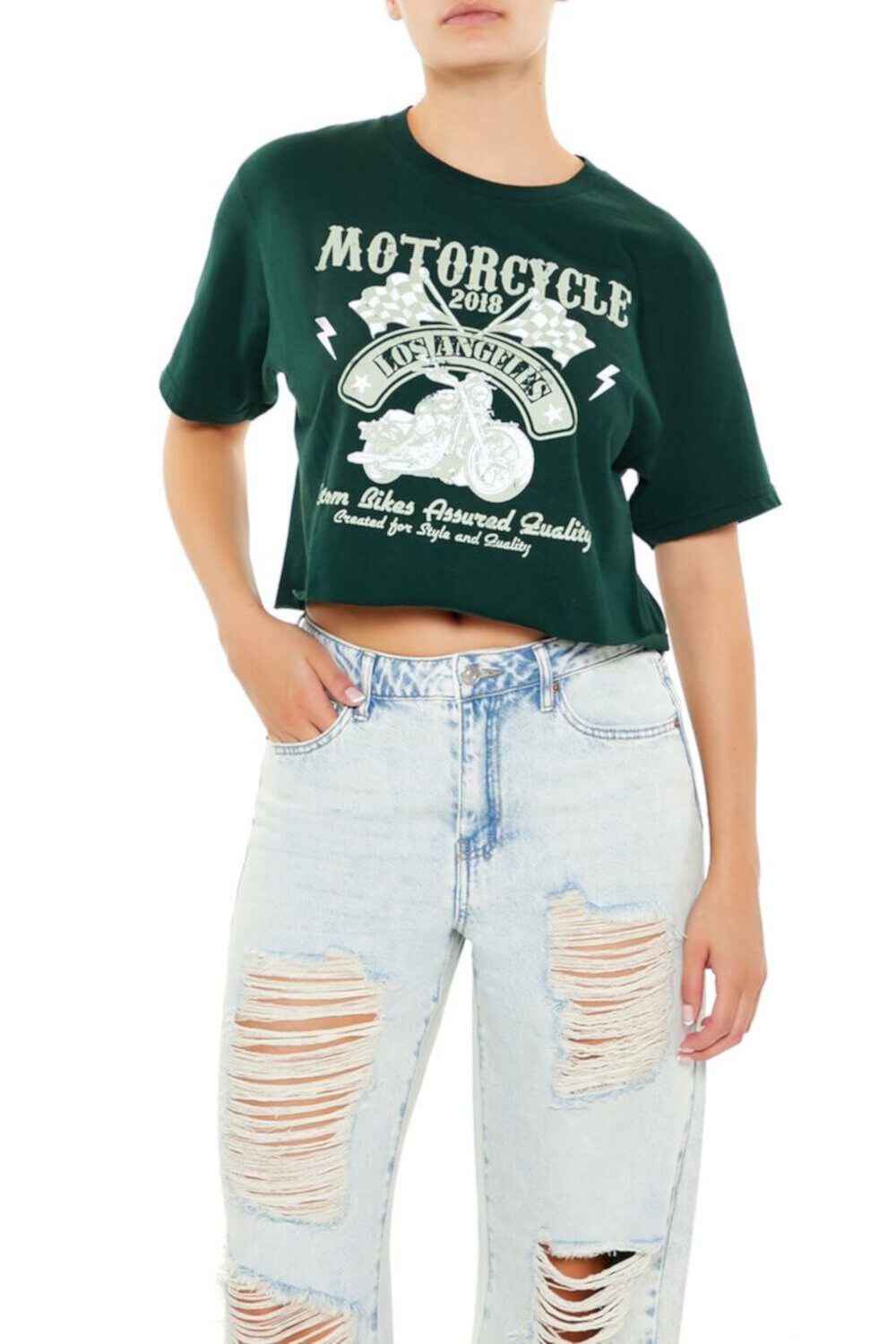 Motorcycles 2018 Cropped Tee FOREVER21