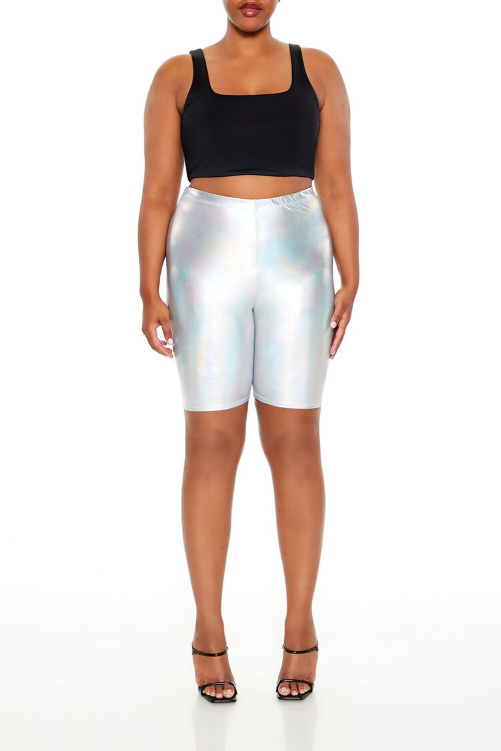 Plus Size Metallic Biker Shorts FOREVER21